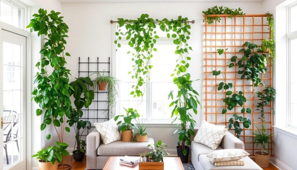 Indoor plant trellis