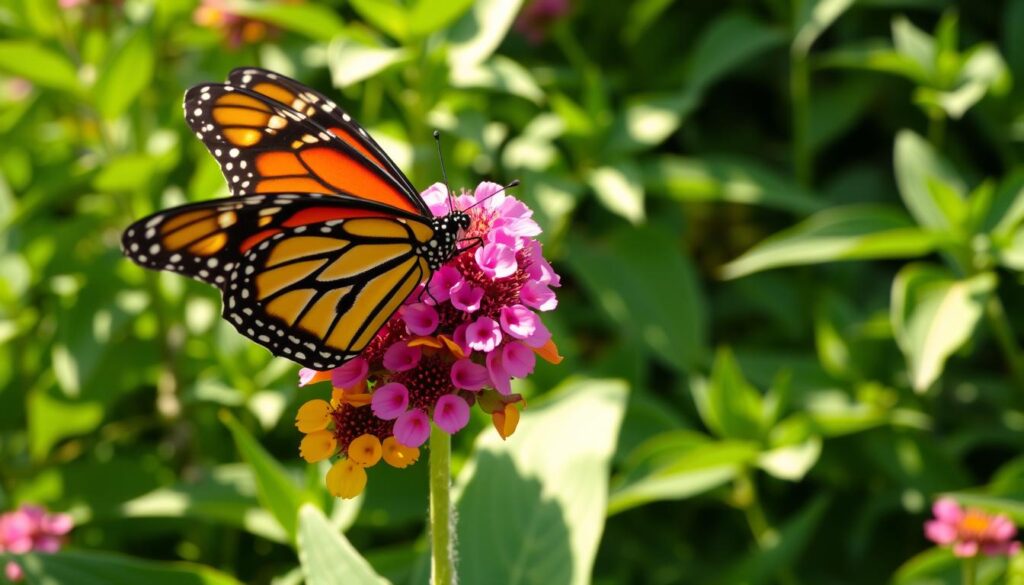 monarch butterfly on milkweed