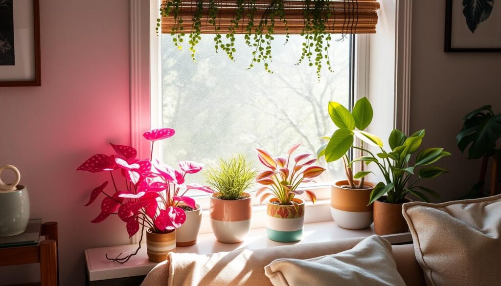 pink indoor plants