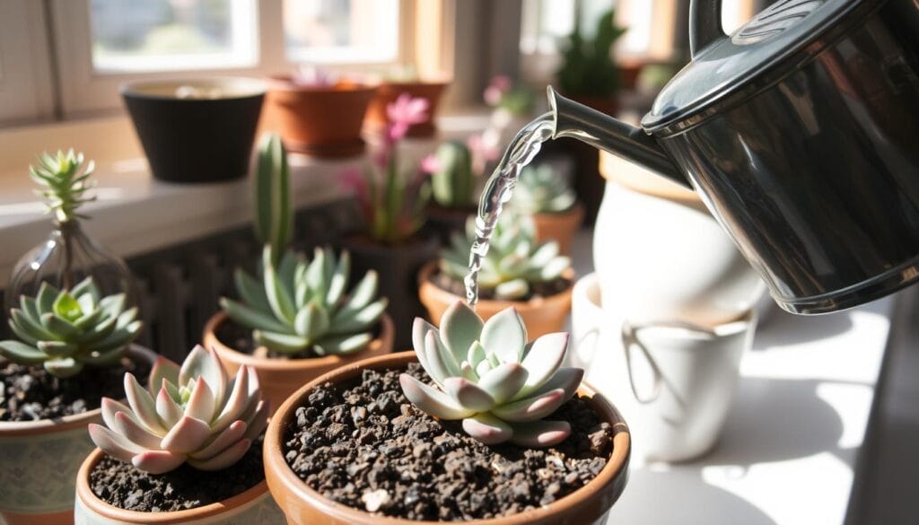 watering indoor succulents